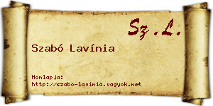 Szabó Lavínia névjegykártya